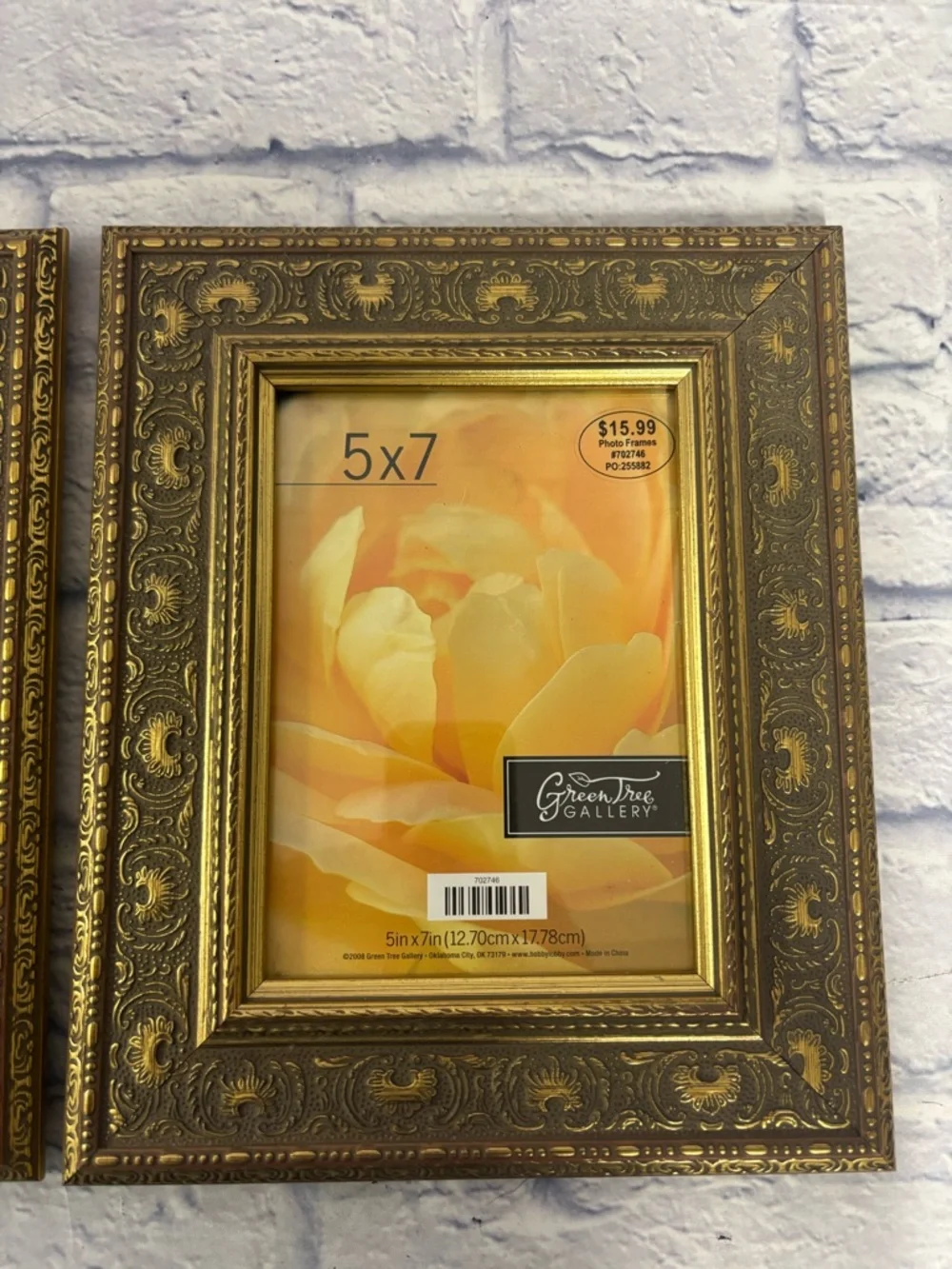 Gold Ornate Picture Frames  Holds 5x7 (frame 9x11) Green Tree Gallery Set Of 2